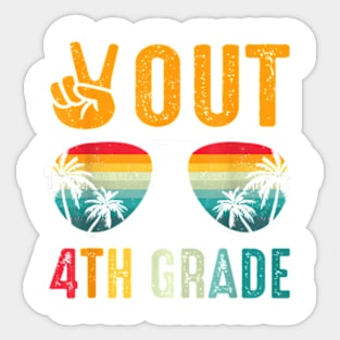 Peace Out 4Th Grade Retro Graduation Last Day Of School T-Shirt Sticker